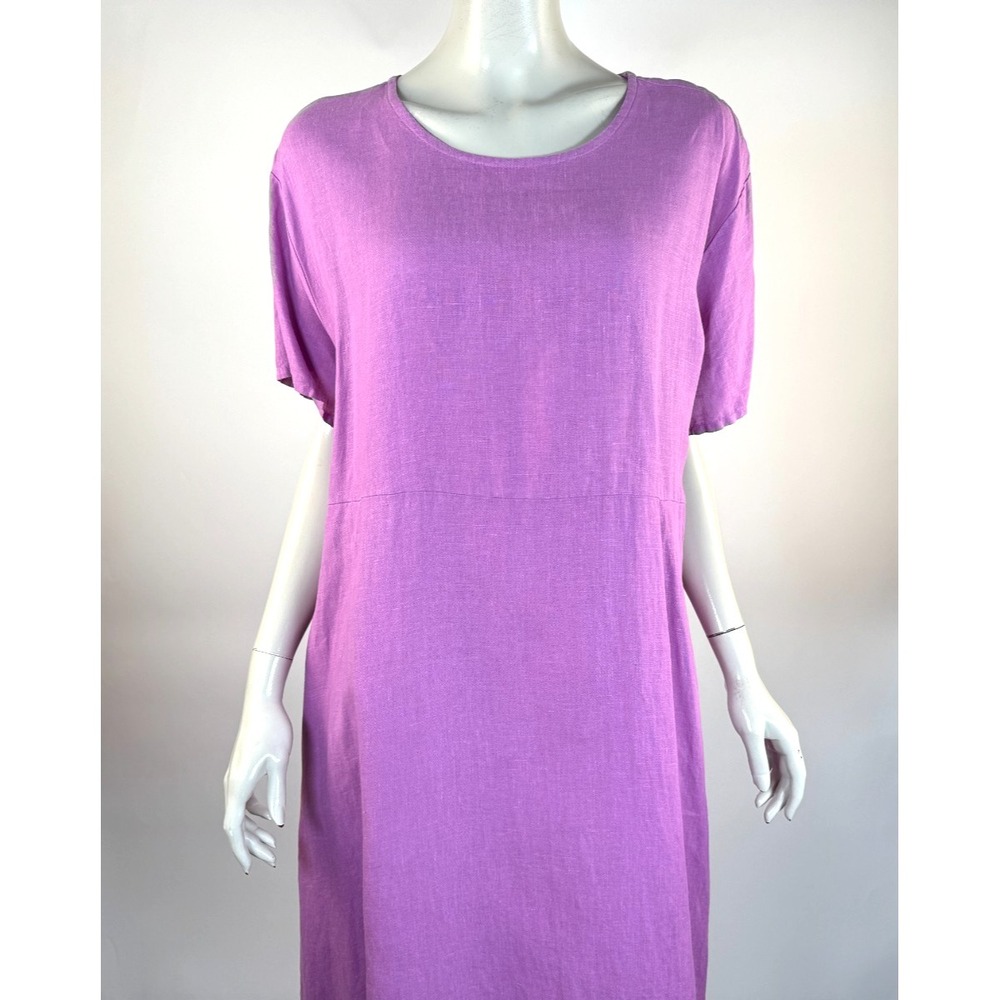 Bryn Walker Linen Marina Dress Women L EUC Oversized Lagenlook Relaxed Pockets - Picture 9 of 14